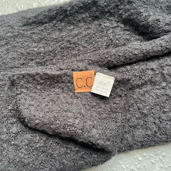 C.C. Cable Knit Scarf Winter Warm Soft Chunky Knit Black - Picture 3 of 3